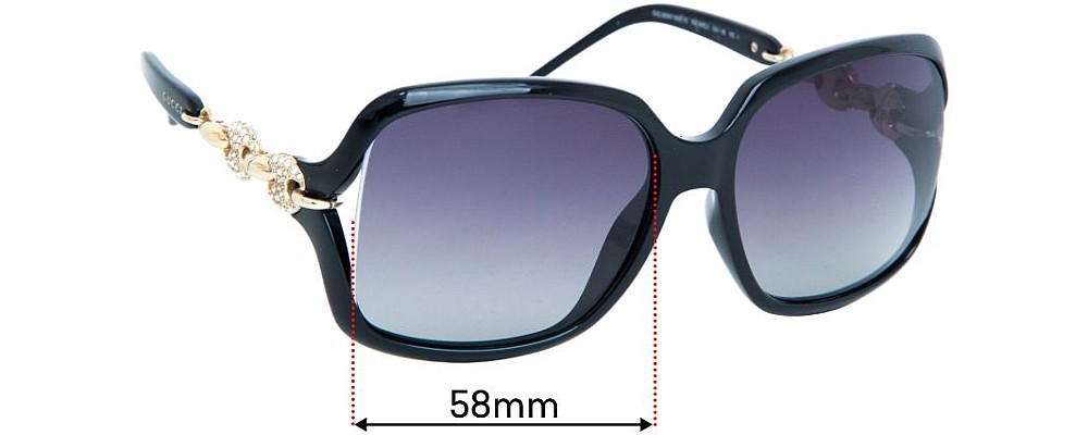 Sunglass Fix Replacement Lenses for Gucci GG3597/N/F/S - 58mm Wide